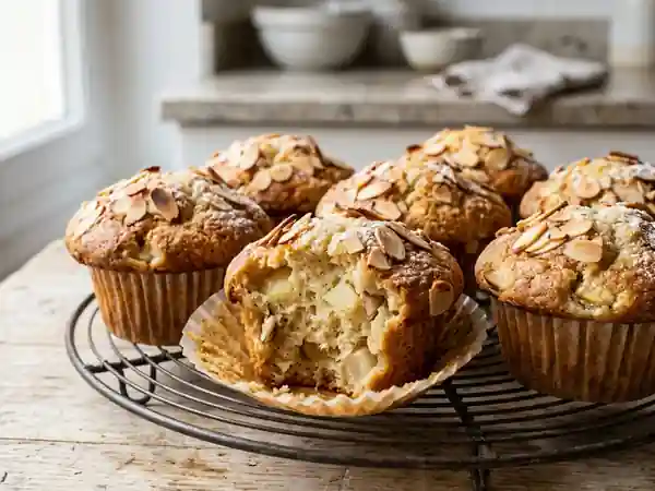 Muffins moelleux poires et amandes : recette gourmande et facile - Photo de présentation