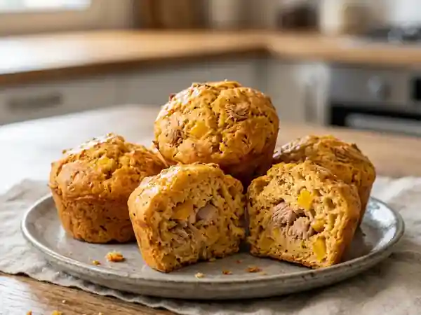 Muffins salés au thon et poivron jaune aux épices gourmandes - Photo de présentation