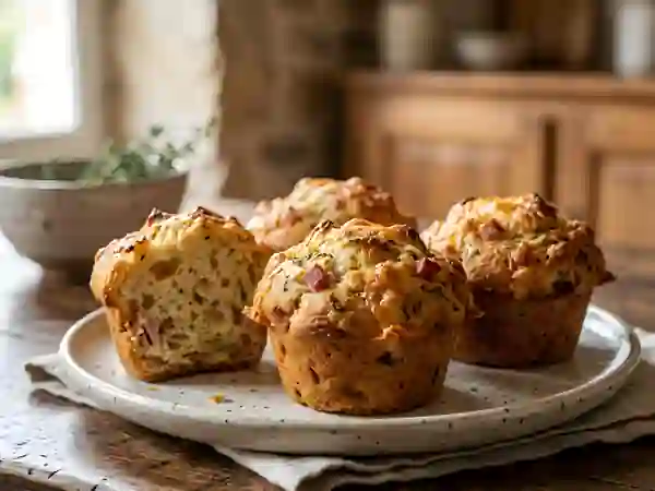 Muffins salés jambon et fromage fondants - Photo de présentation