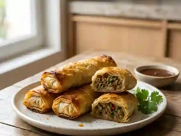 Mutton rolls d'agneau croustillants et épicés - Photo de présentation