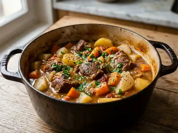 Navarin d’agneau traditionnel mijoté aux légumes de saison - Photo de présentation