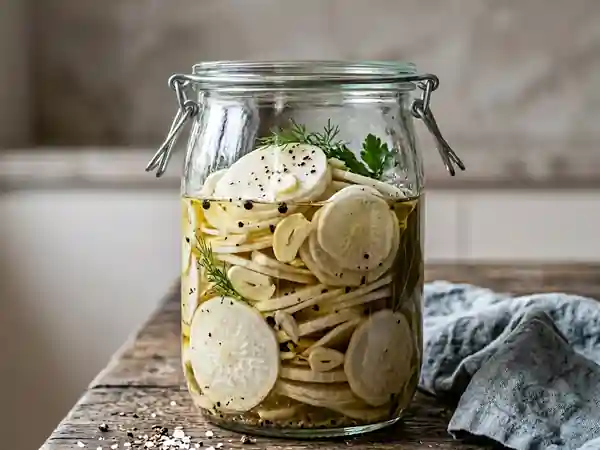 Navets croquants marinés à l'ail et laurier - Photo de présentation