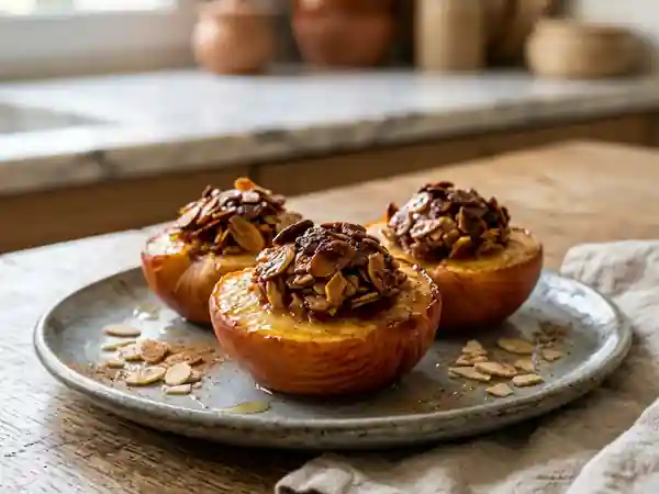 Nectarines rôties au miel et amandes craquantes - Photo de présentation