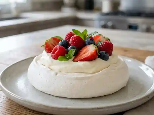 Nid de meringue craquant aux fruits rouges - Photo de présentation
