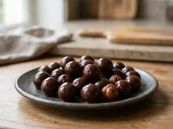 Noisettes croquantes au chocolat noir intense - Photo de présentation