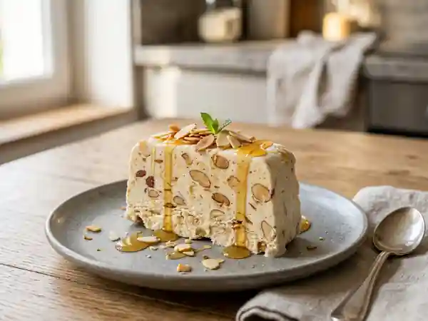 Nougat glacé onctueux aux amandes - Photo de présentation