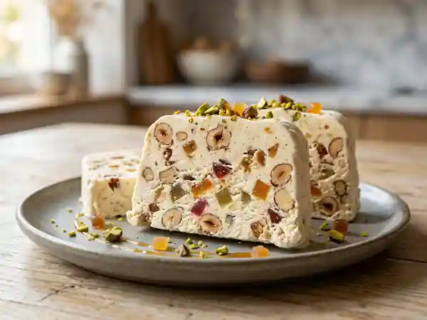 Nougat glacé onctueux aux éclats croquants - Photo de présentation