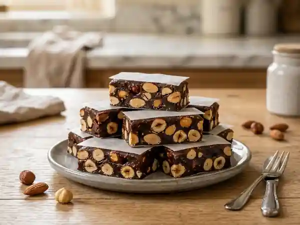 Nougat noir croquant au miel et fruits secs - Photo de présentation