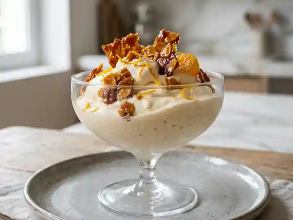 Nougatine glacée à la liqueur de Mandarine Impériale : dessert frais et croquant - Photo de présentation