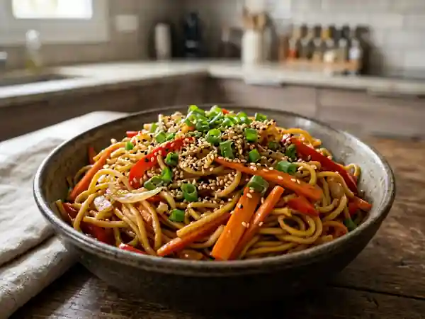 Nouilles sautées au wok et sésame - Photo de présentation