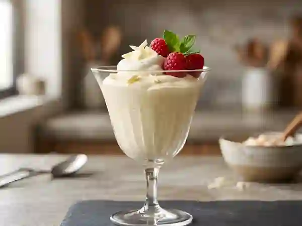 Nuage de chocolat blanc aérien - Photo de présentation