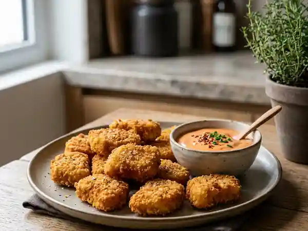 Nuggets de poulet ultra-crispy, sauce pimentée - Photo de présentation