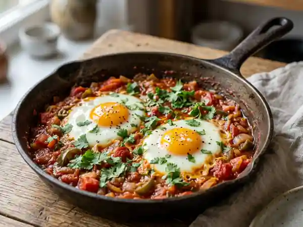 Oeufs à la mexicaine fondants et pimentés - Photo de présentation