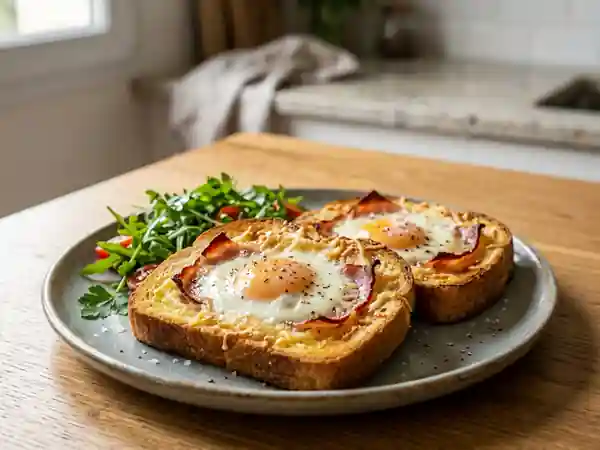 Oeufs au nid dorés et coulants - Photo de présentation