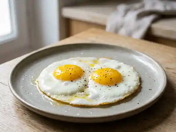 Œufs au plat au beurre noisette - Photo de présentation