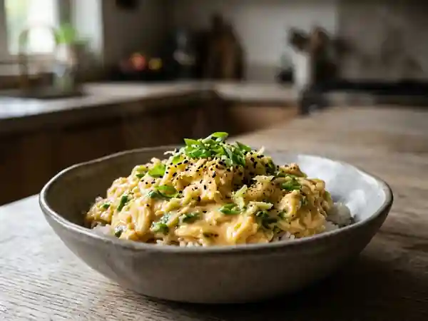 Oeufs brouillés crémeux coco et gingembre - Photo de présentation