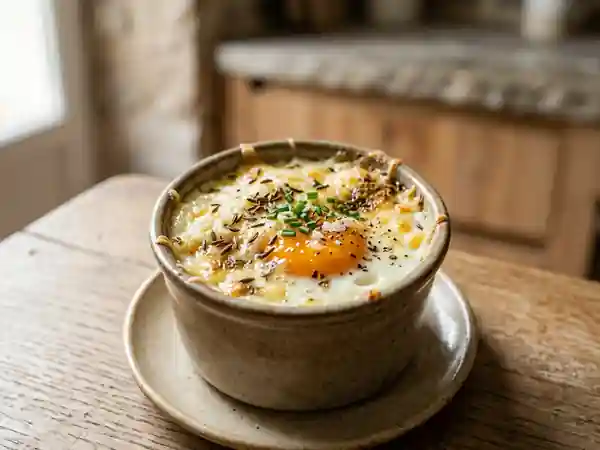 Œufs cocotte crémeux au cumin et gruyère - Photo de présentation