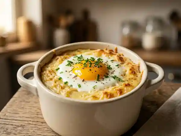Œufs Cocotte sur Purée Gratinée : Recette Facile et Gourmande - Photo de présentation