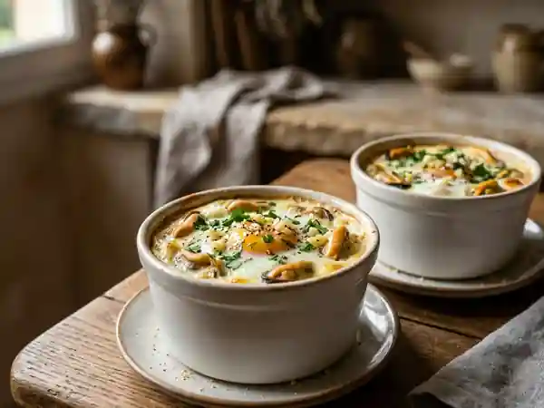 Œufs cocottes iodés à l'ail et aux moules - Photo de présentation