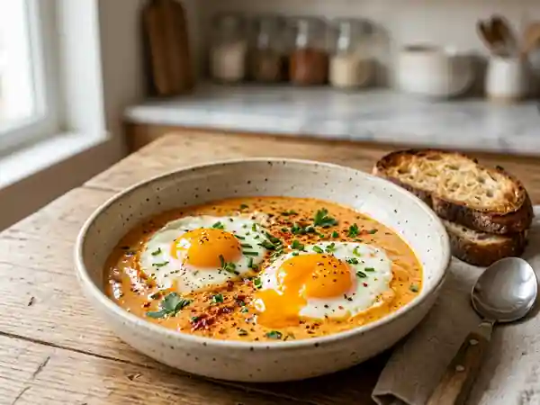 Œufs crémeux au paprika et piment doux - Photo de présentation