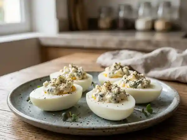 Oeufs durs au roquefort : recette gourmande et facile - Photo de présentation