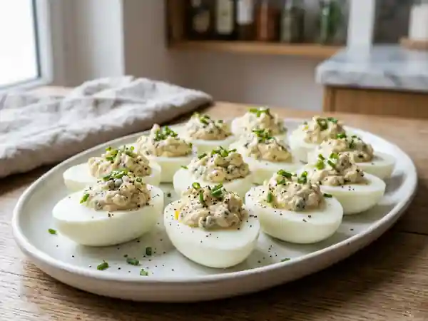 Œufs durs farcis à la crème onctueuse de Roquefort - Photo de présentation