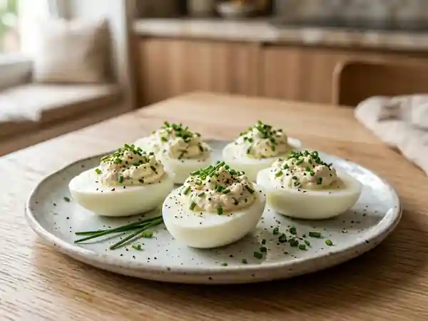 Oeufs durs gourmands aux petits-suisses onctueux - Photo de présentation