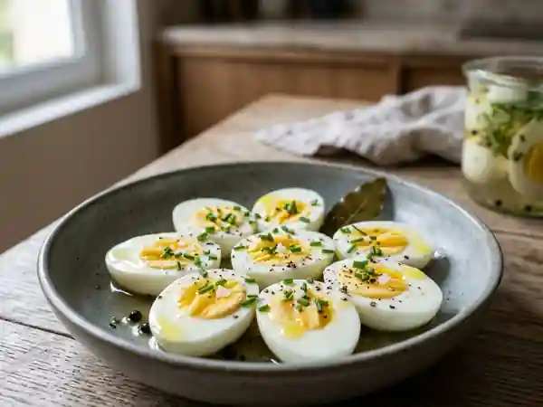 Œufs au vinaigre fondants et acidulés - Photo de présentation