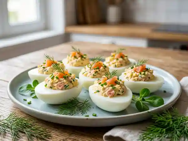 Oeufs farcis au saumon fumé ultra-fondants - Photo de présentation