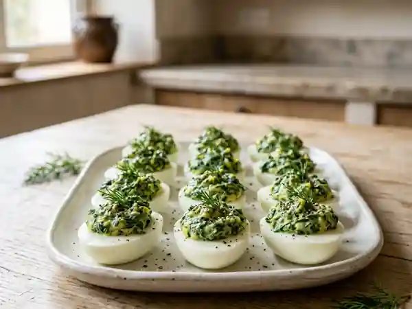 Œufs Farcis aux Épinards : Recette Facile et Savoureuse - Photo de présentation