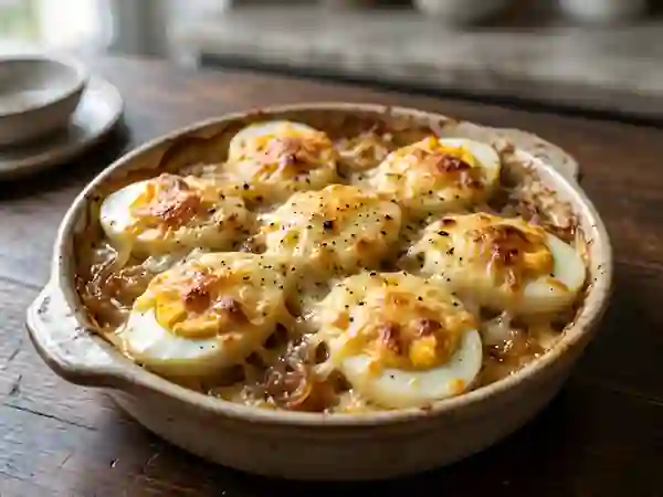 Oeufs Gratinés aux Oignons Fondants - Photo de présentation