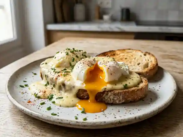 Œufs pochés à la sauce Mornay onctueuse - Photo de présentation