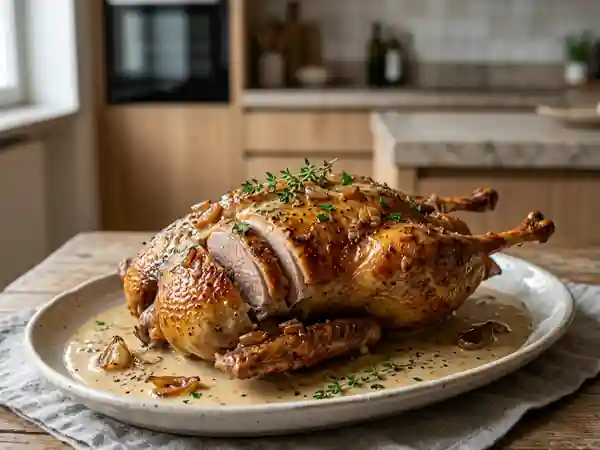 Oie Rôtie à la Moutarde et à la Crème : Recette Gourmande et Facile - Photo de présentation