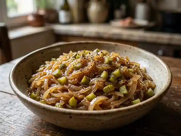 Oignons Confits Fondants et Cornichons - Photo de présentation
