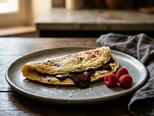 Omelette au chocolat gourmande pour une personne - Photo de présentation
