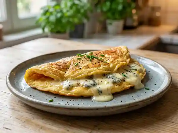 Omelette au Roquefort crémeuse et savoureuse - Photo de présentation