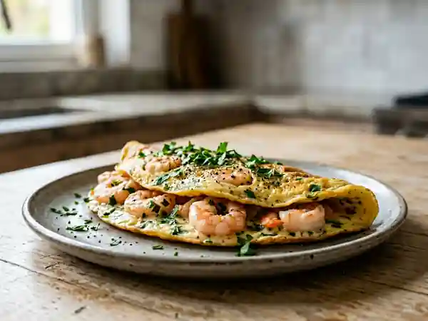 Omelette aux crevettes savoureuse et facile - Photo de présentation