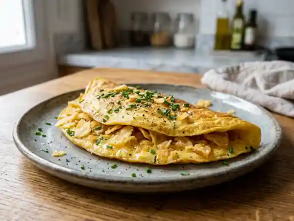 Omelette onctueuse aux éclats de chips - Photo de présentation