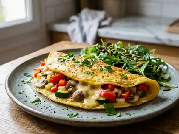 Omelette gourmande aux légumes frais - Photo de présentation