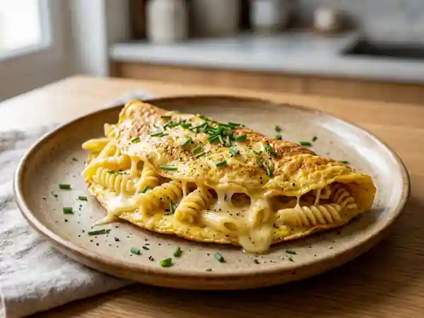 Omelette de Pâtes Fondante et Dorée - Photo de présentation