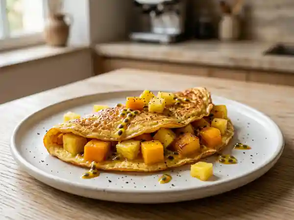 Omelette fondante mangue et passion - Photo de présentation