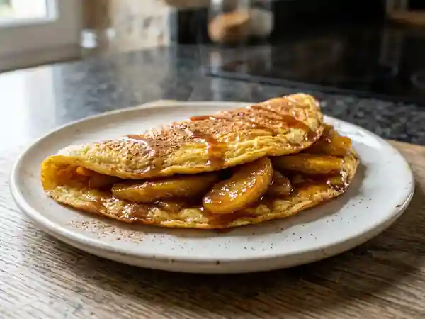 Omelette fondante aux pommes caramélisées - Photo de présentation