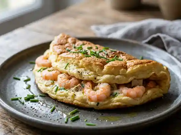 Omelette Nuage aux Crevettes et Tofu - Photo de présentation