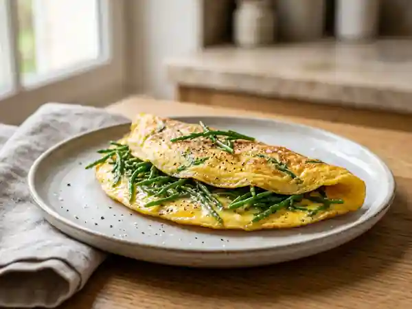 Omelette savoureuse à la salicorne fraîche - Photo de présentation