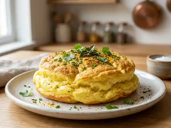 Omelette soufflée au curry légère et moelleuse - Photo de présentation