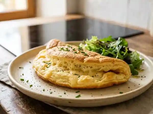 Omelette soufflée au fromage rapide et légère - Photo de présentation