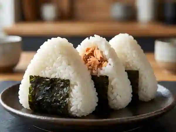 Onigiri au saumon et algue nori croquante - Photo de présentation