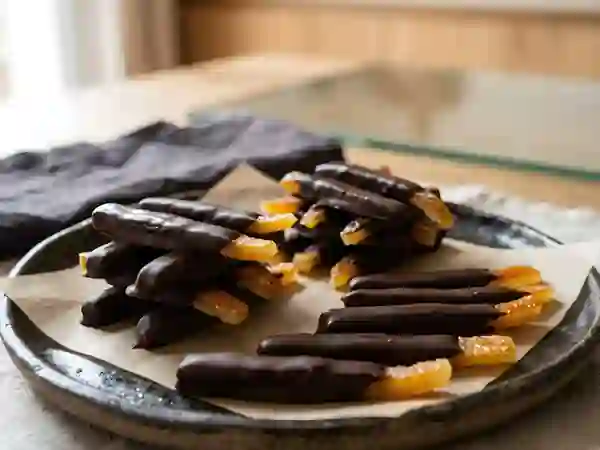 Orangettes fondantes au chocolat noir intense - Photo de présentation