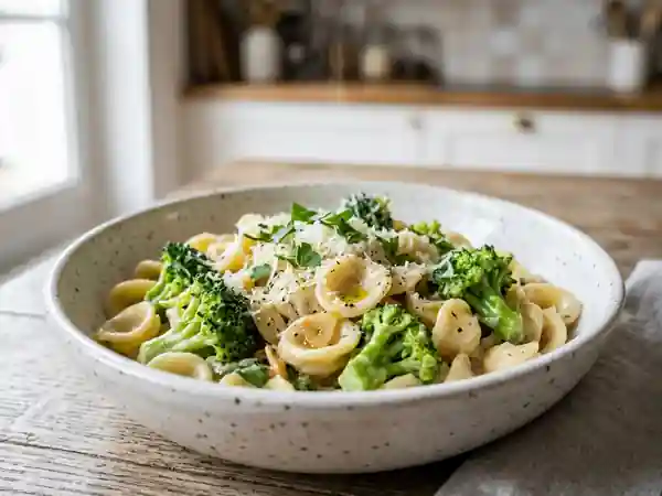 Orecchiette crémeuses au brocoli et parmesan - Photo de présentation