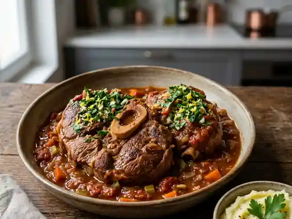Osso bucco de dinde fondant et gremolata - Photo de présentation